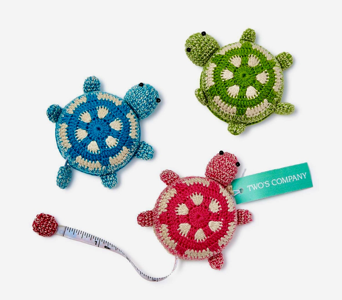 Two's Company Hand- Crocheted Measuring Tape - Pink