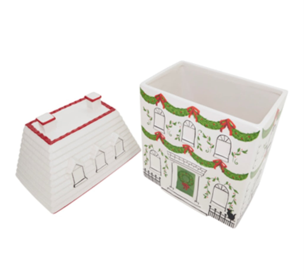 Saro Lifestyle Holiday Village Cookie Jar House