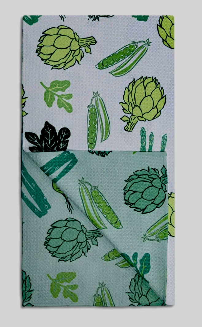 Mu Kitchen Vibe Recycled Towel - Spring Greens