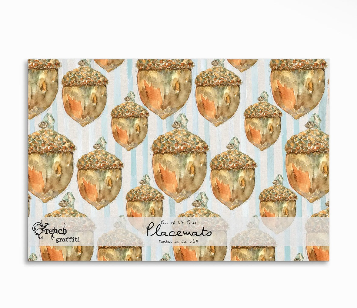 French Graffiti Acorn Paper Placemats