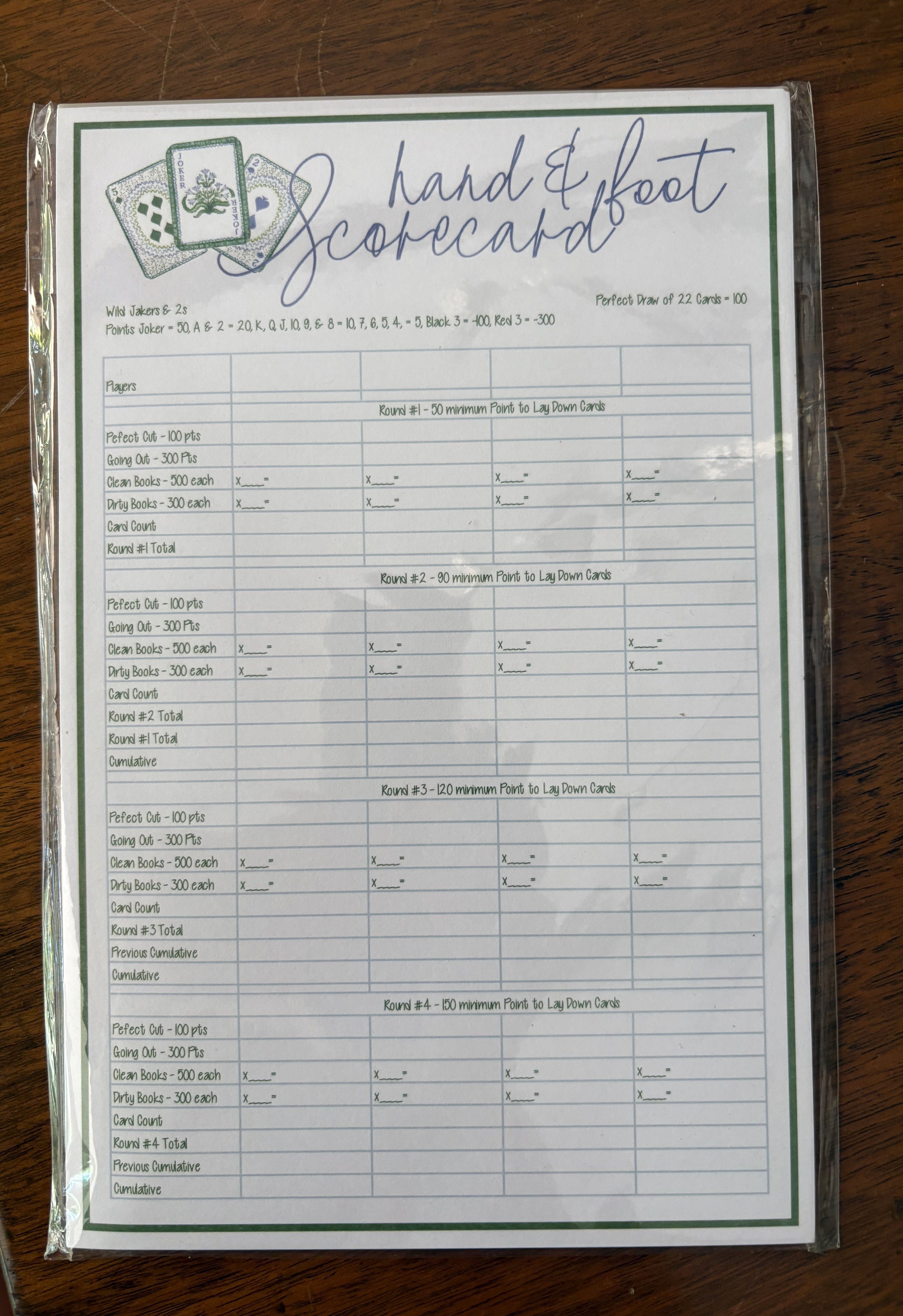 Busy Bee Notepad - Hand & Foot Scorecard