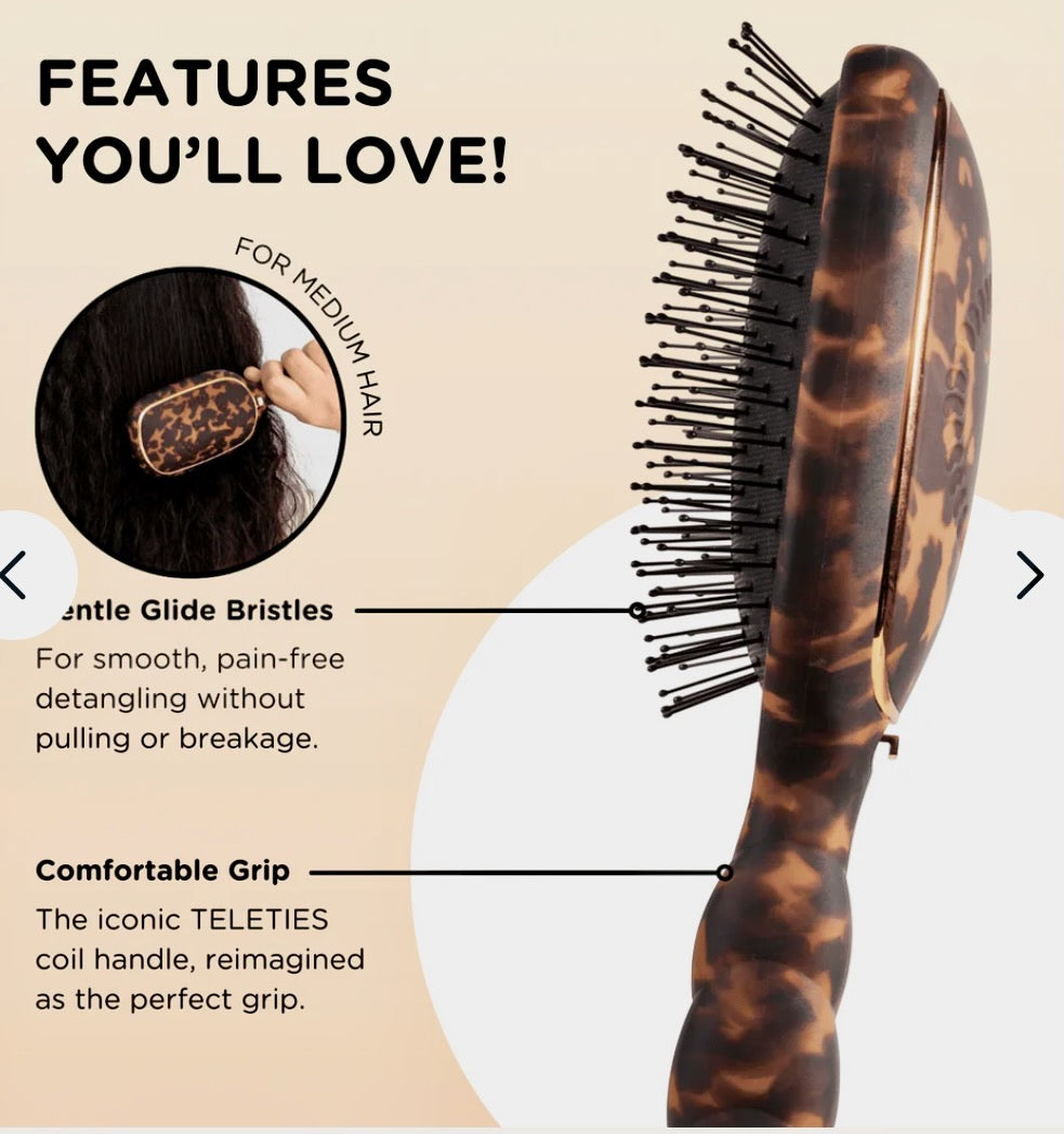 Teleties Hairbrush - Detangler for Medium Hair