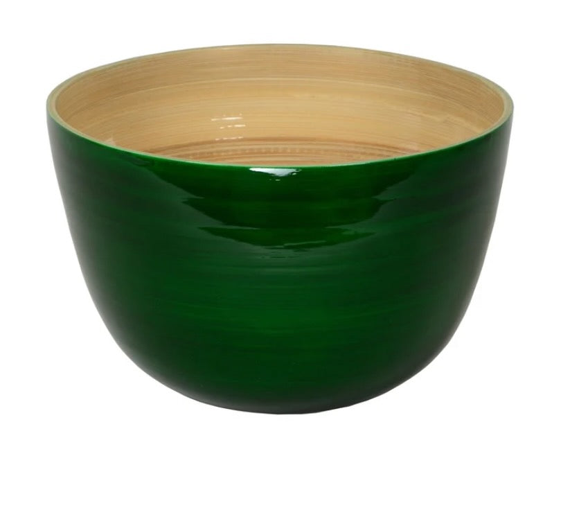 Albert L. Punkt Bamboo Serving Bowl in Dark Green