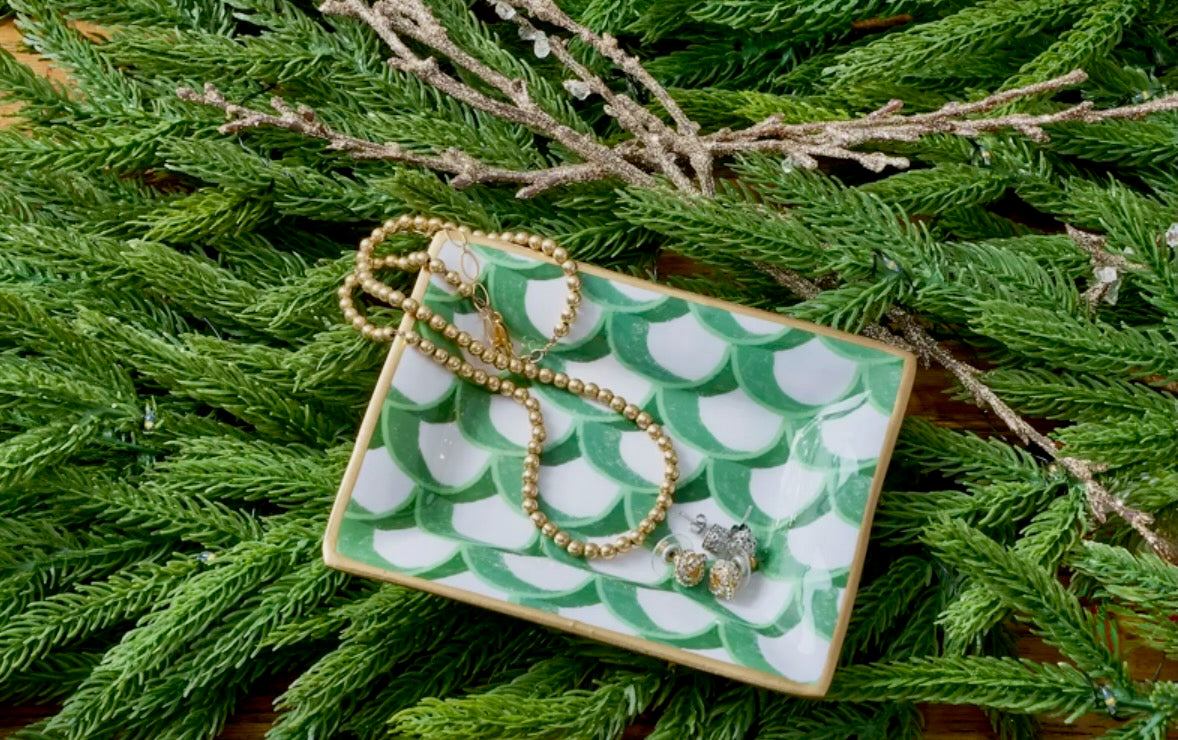 Jaye's Studio Scales Enameled Landry Tray - Green