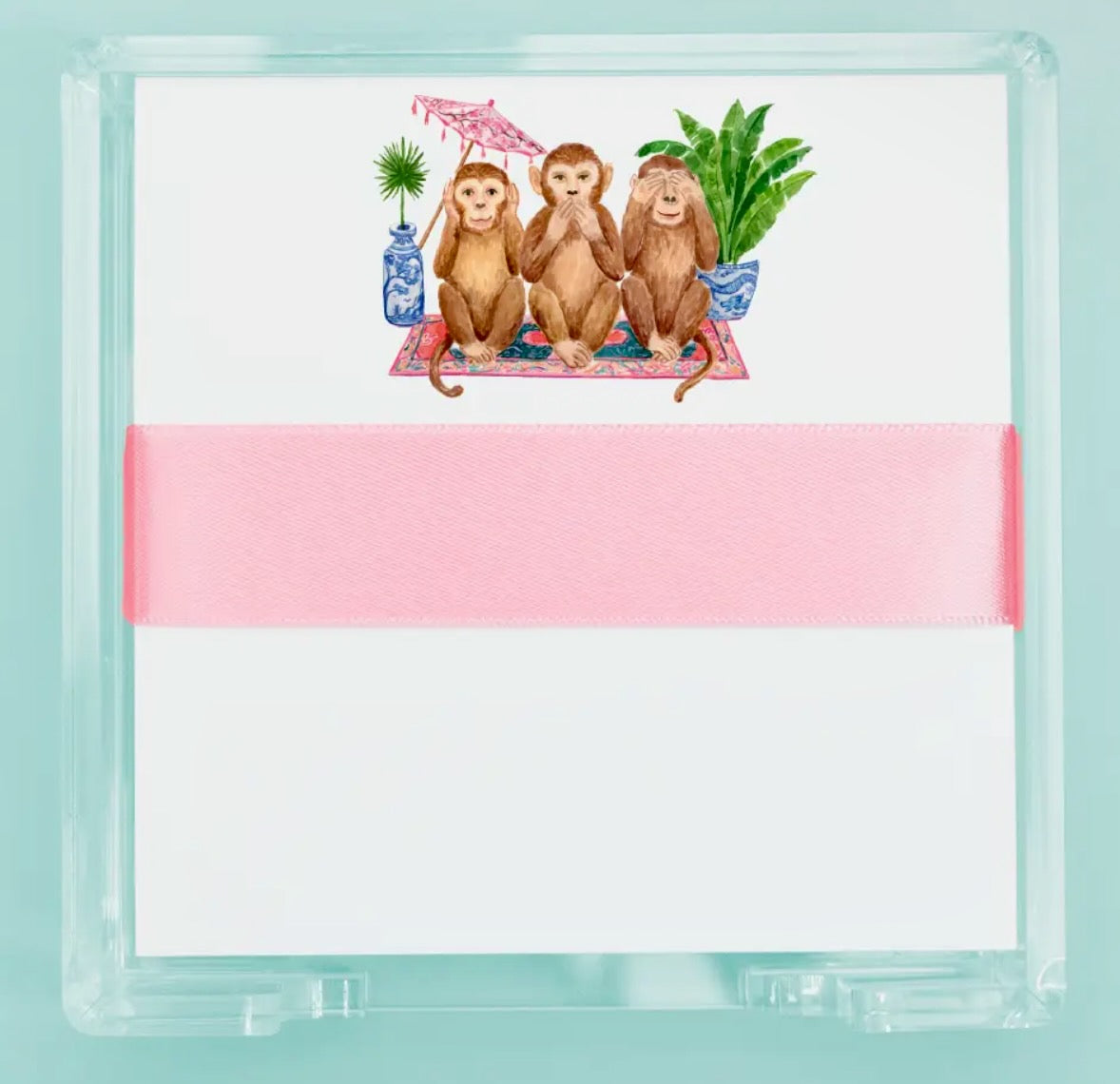 Taylor Paladino Square Desk Set - No Evil Monkeys