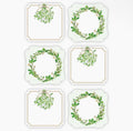 Roseanne Beck Holiday Stickers - Wreath & Mistletoe