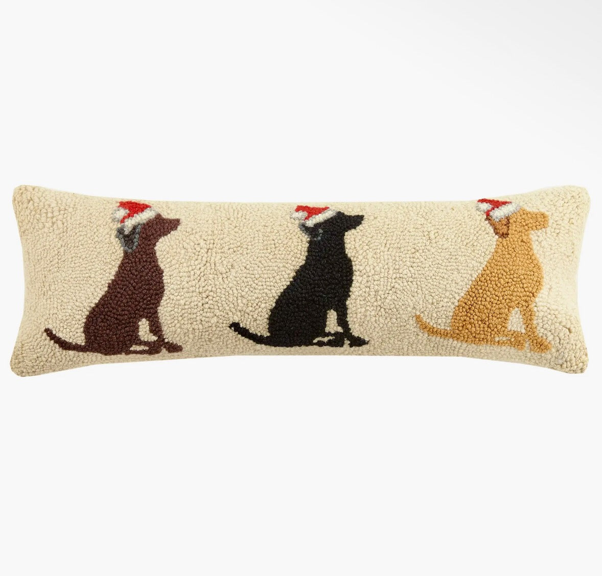 Peking Handicraft Labradors with Santa Hat Hook Pillow