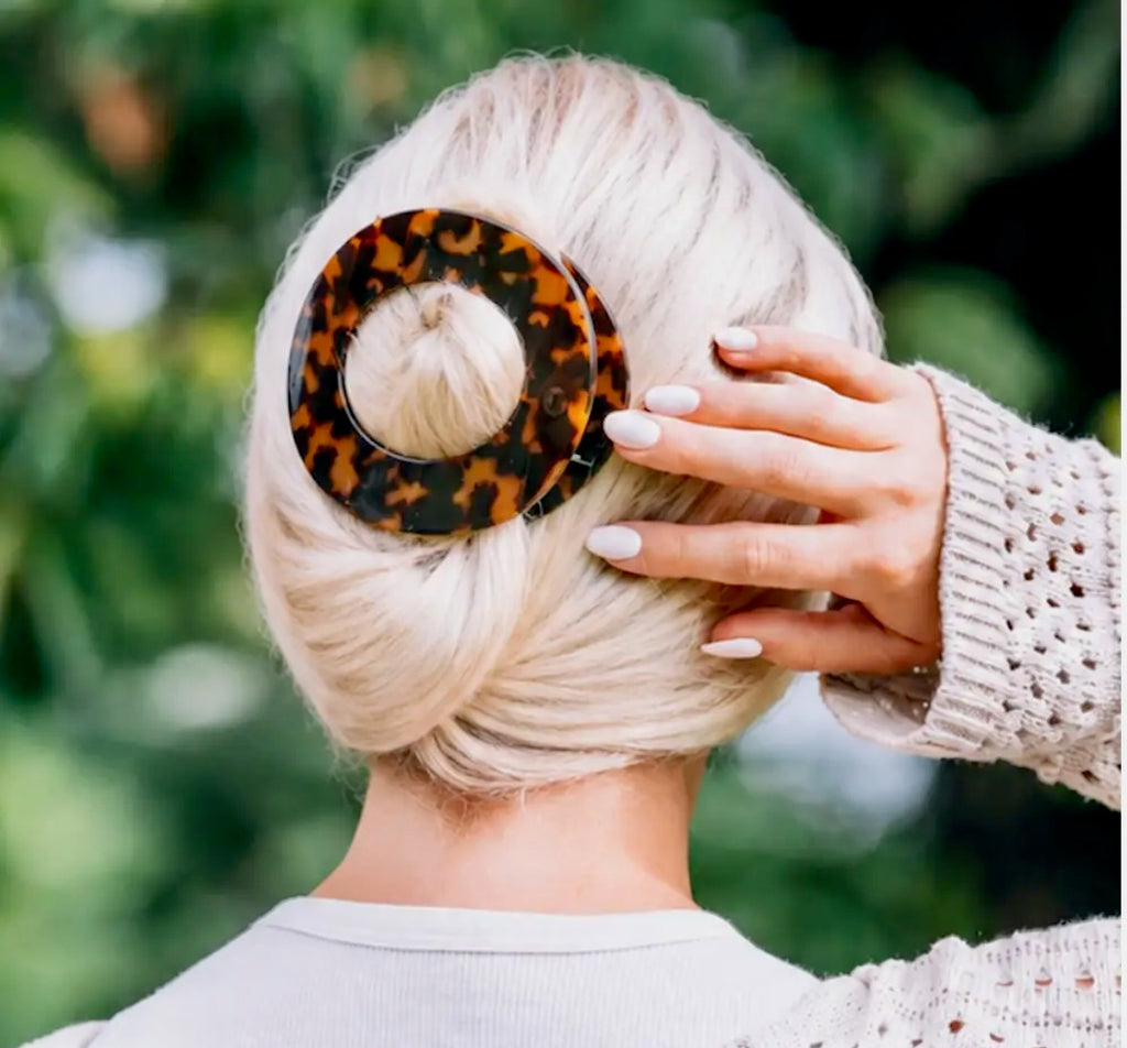 Teleties Flat Circle Hair Clip - Large Tortoise