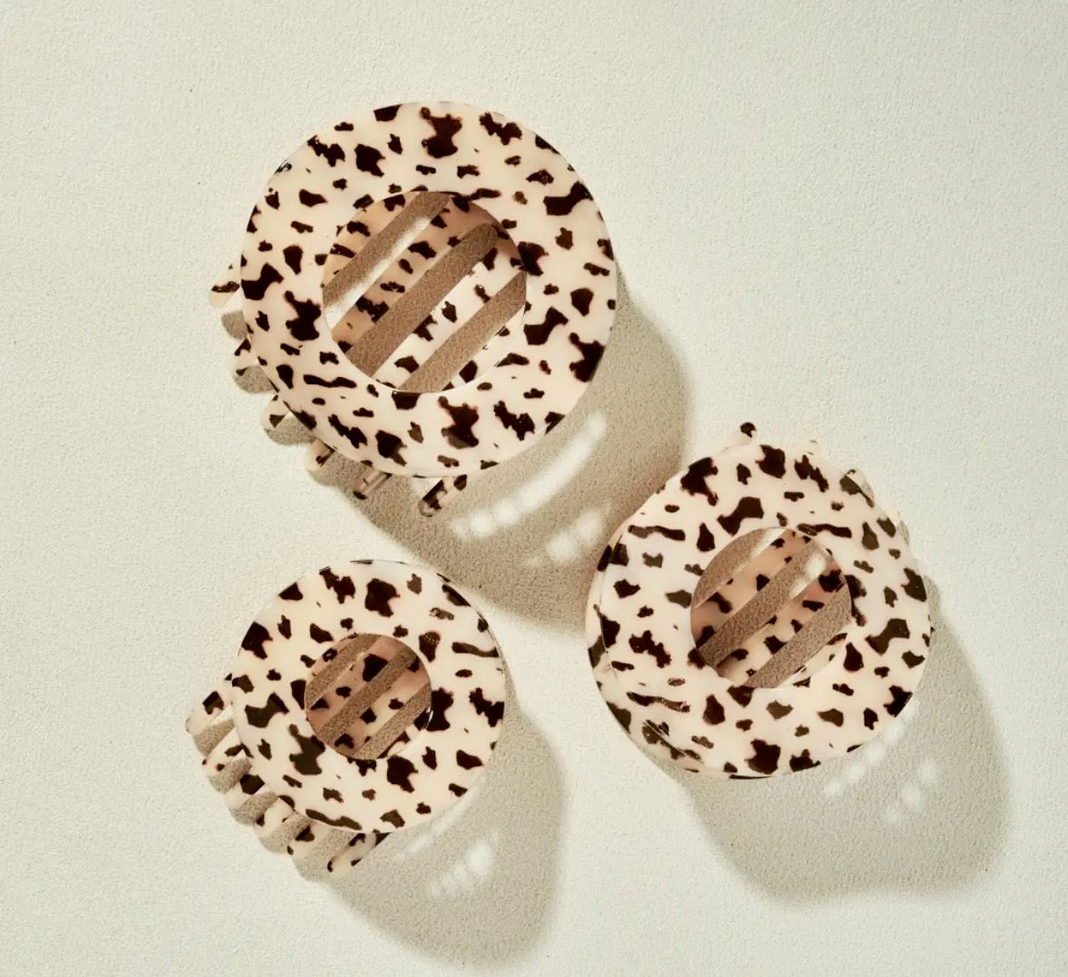 Teleties Flat Circle Hair Clip - Large Blonde Tortoise