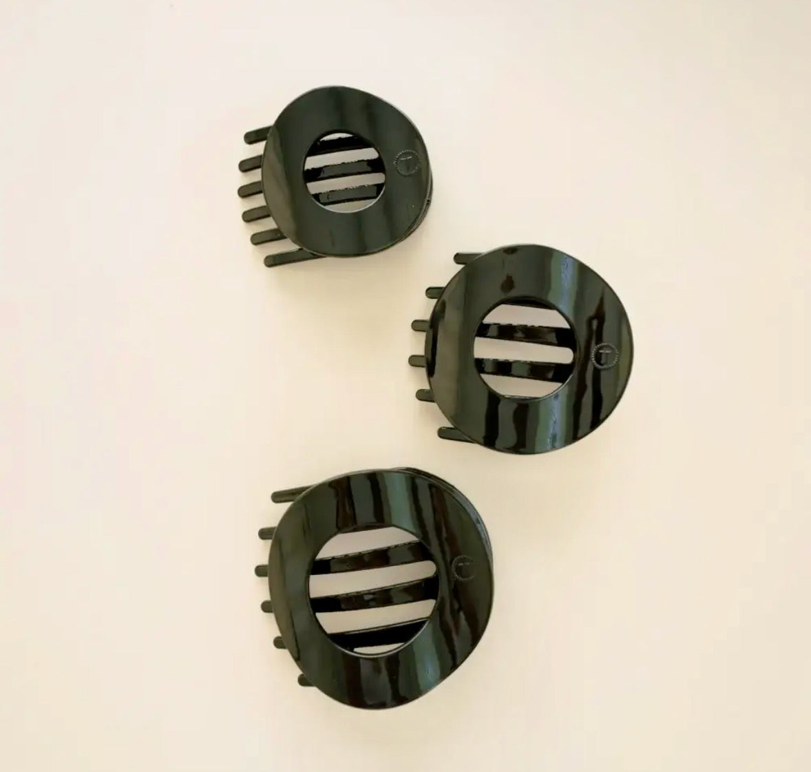 Teleties Flat Circle Hair Clip - Medium Jet Black
