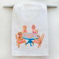 Taylor Paladino Tea Towel - Dogs Playing Mahjong