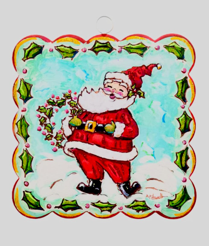 Round Top Collection "Belly Laugh Santa" Plant Stake