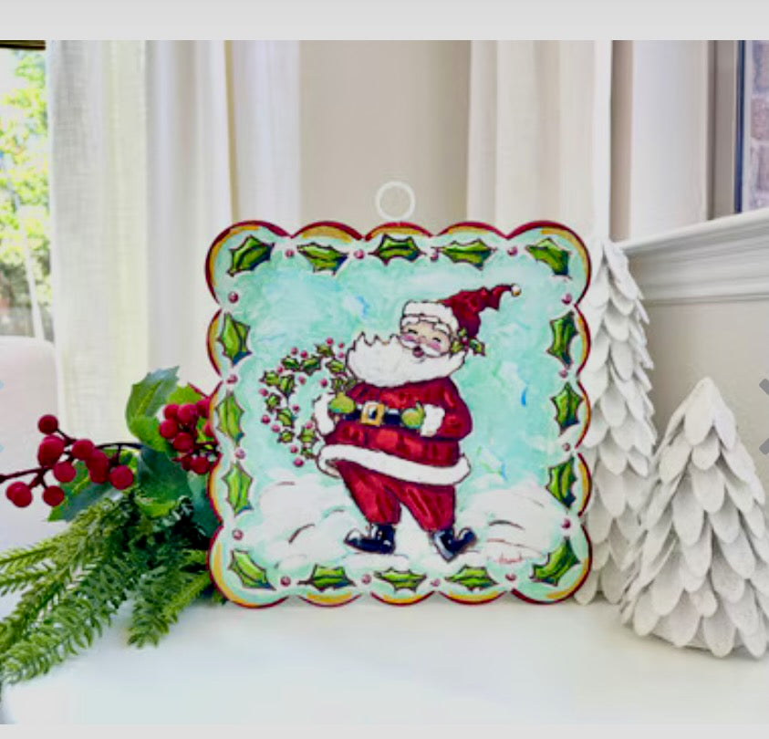 Round Top Collection "Belly Laugh Santa" Plant Stake