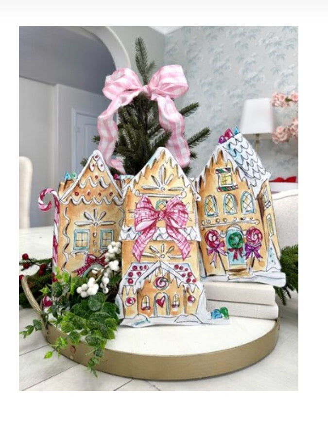 Round Top Collection Sweet Season's Gingerbread House Planter Stake - Round Doors