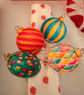 XO Acrylics Set of 4 Holiday Ornaments Acrylic Napkin Rings