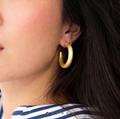 Hoo Hoops Mini Hoop Earrings - Brushed Gold