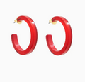 Zenzii Resin Medium Hoop Earrings - Red
