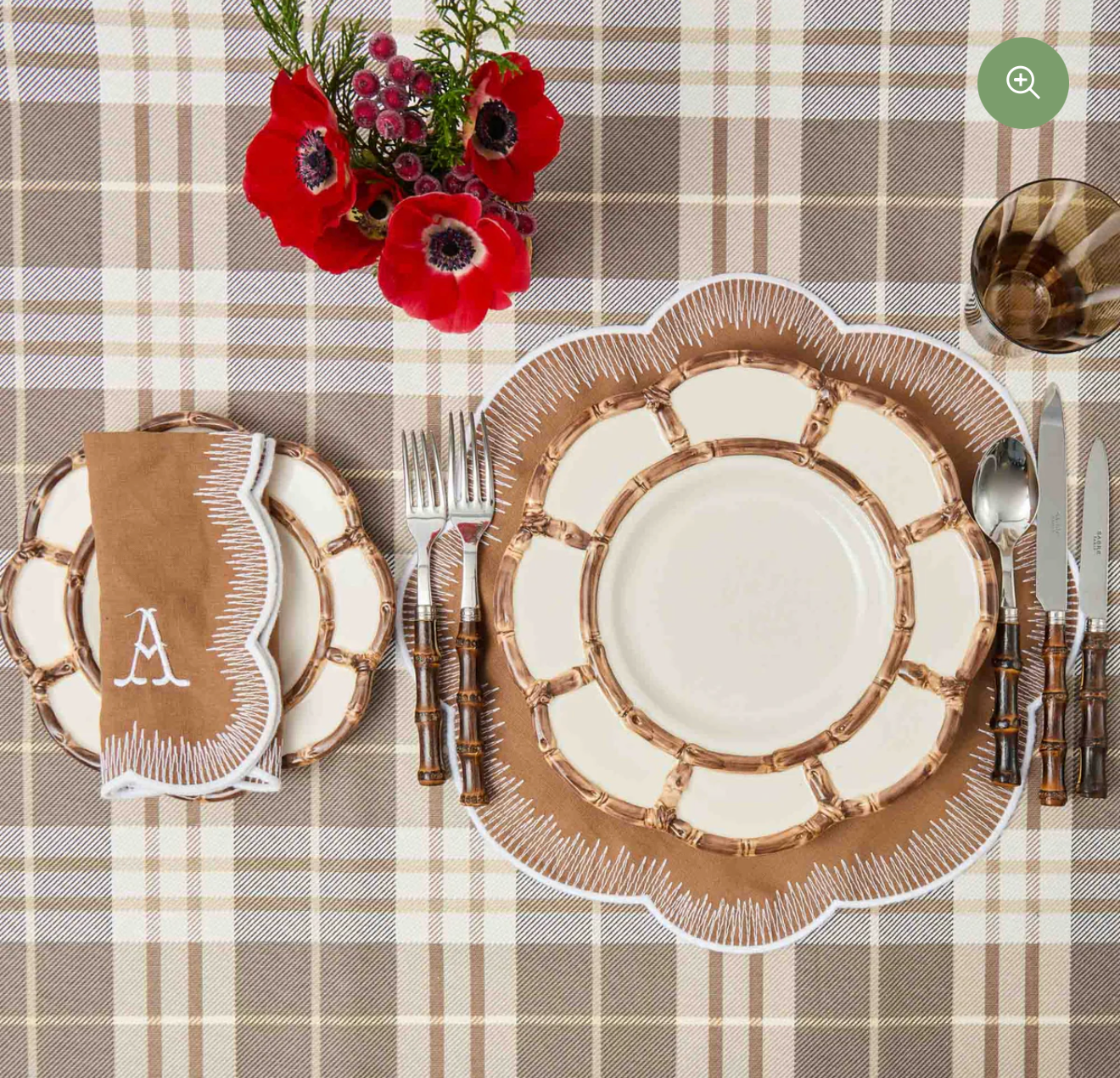Two's Company Bamboo Melamine Plates - Sets of 4