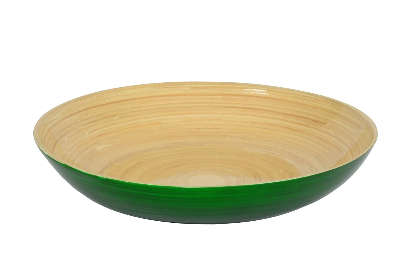 Albert L. Punkt Bamboo Serving Bowl in Dark Green