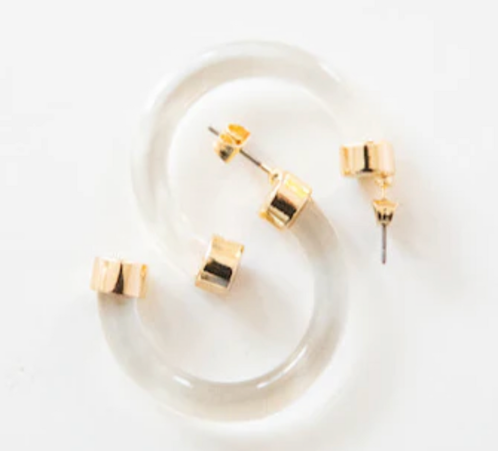 Hoo Hoops Midi Hoop Earrings - Clear